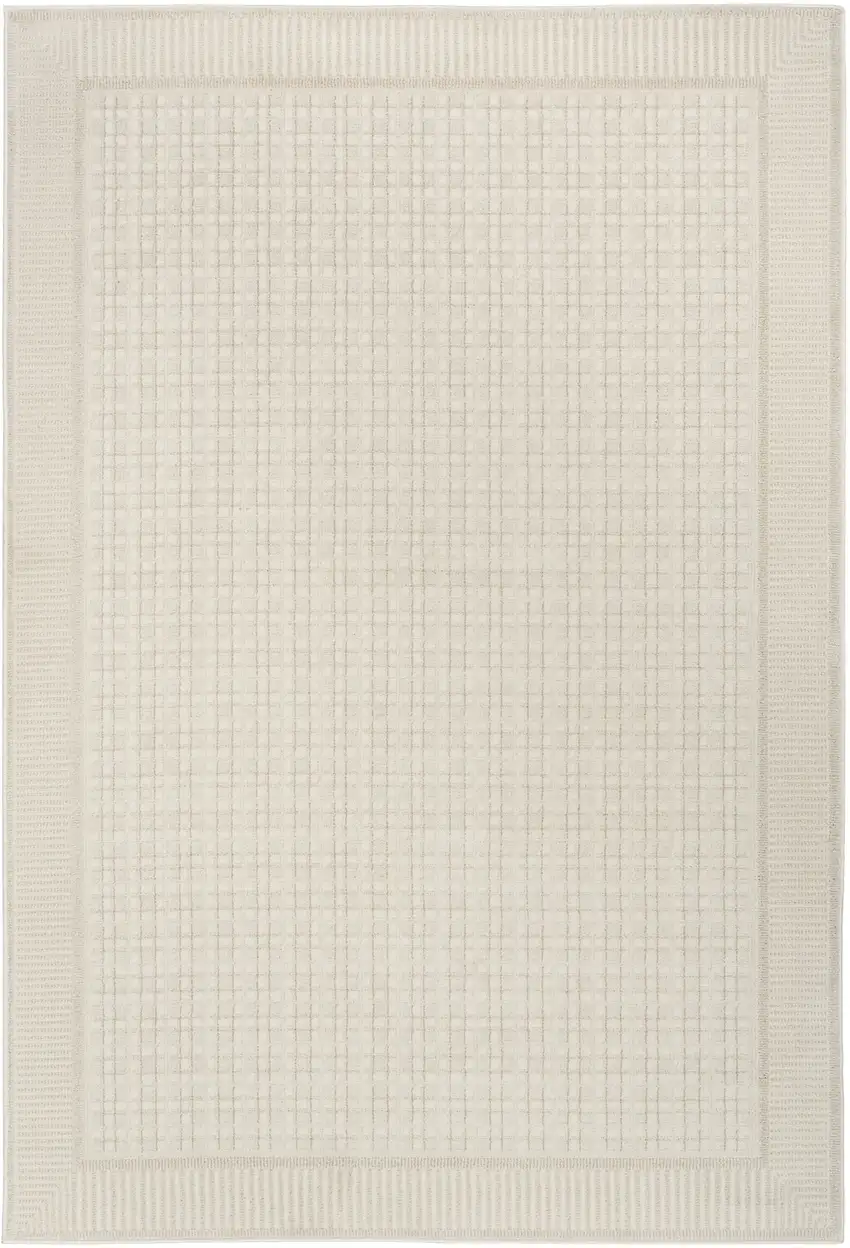 Ivory Geometric Power Loom Area Rug Photo 8