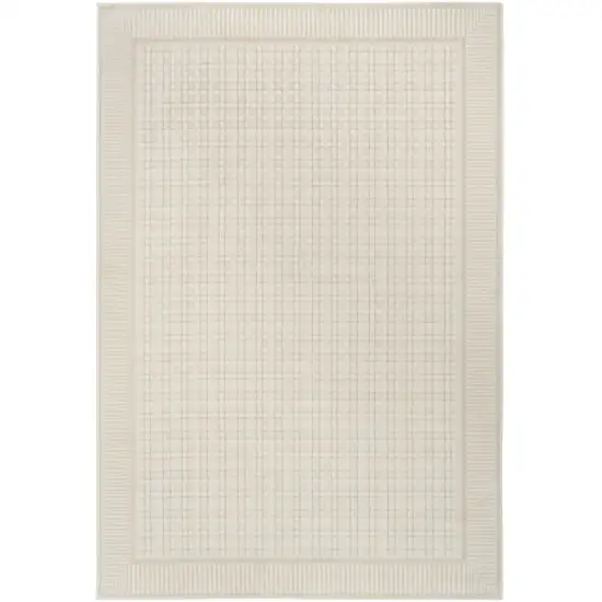 Ivory Geometric Power Loom Area Rug Photo 8