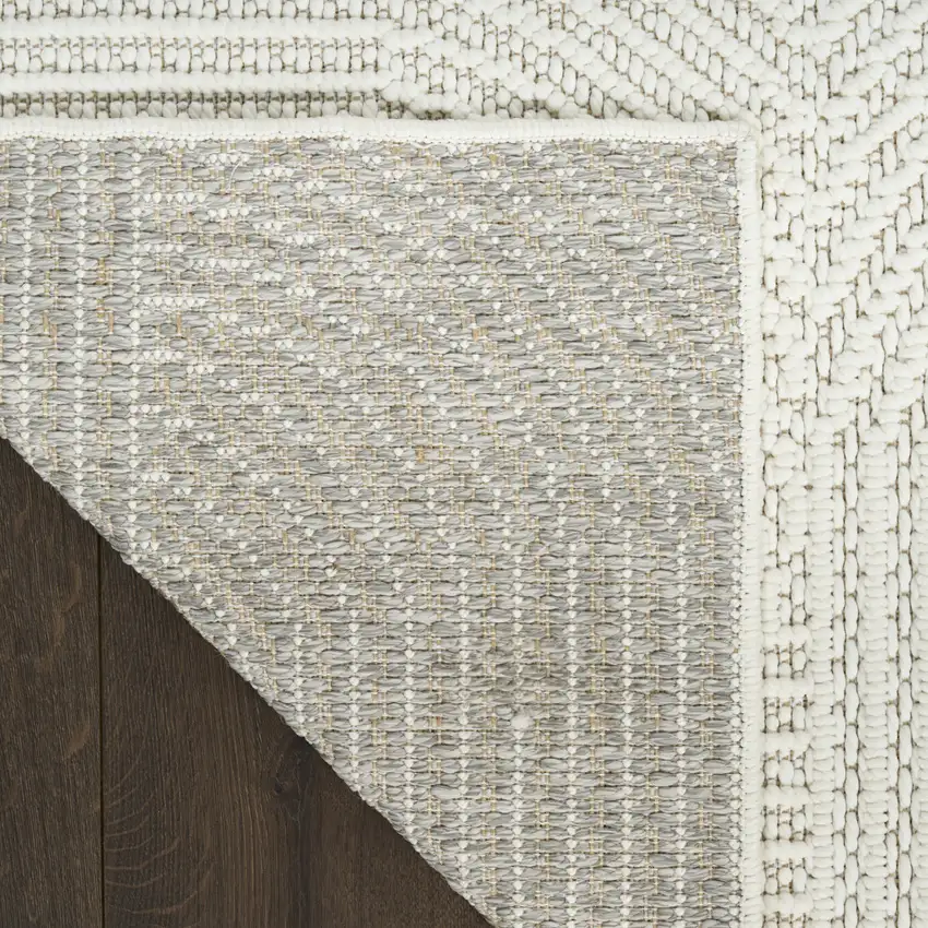 Ivory Geometric Power Loom Area Rug Photo 9