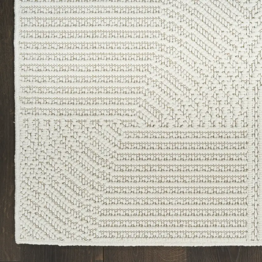 Ivory Geometric Power Loom Area Rug Photo 9