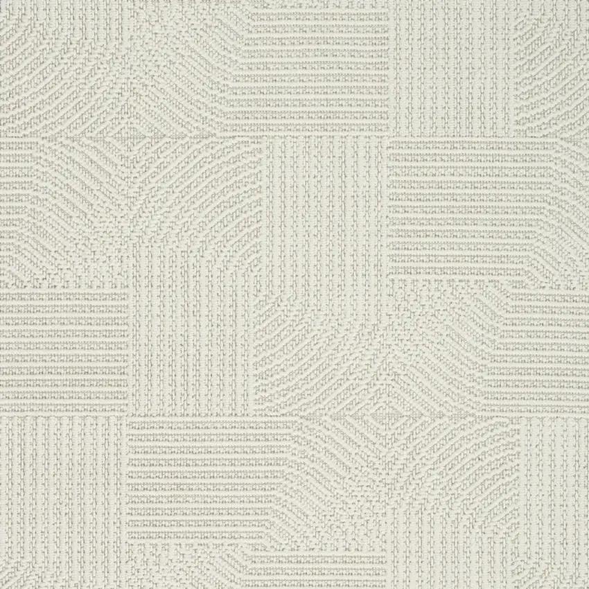 Ivory Geometric Power Loom Area Rug Photo 7