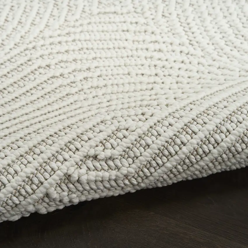 Ivory Geometric Power Loom Area Rug Photo 8