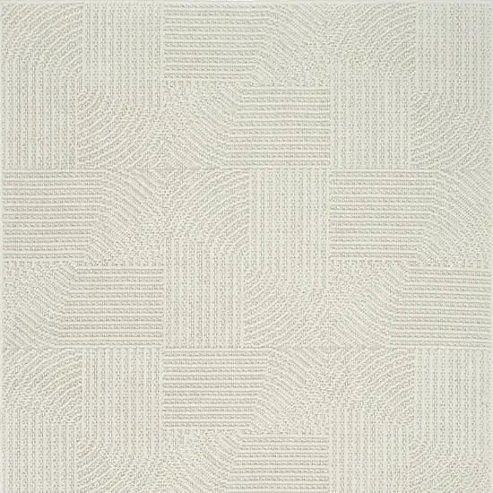 Ivory Geometric Power Loom Area Rug Photo 8
