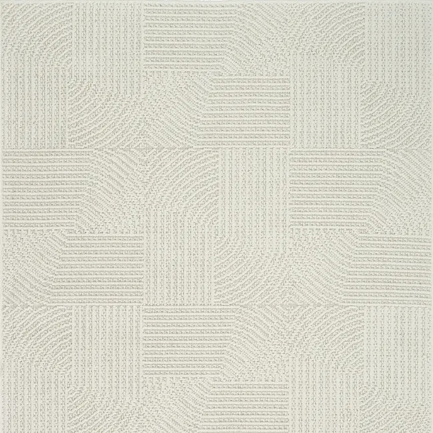 Ivory Geometric Power Loom Area Rug Photo 8