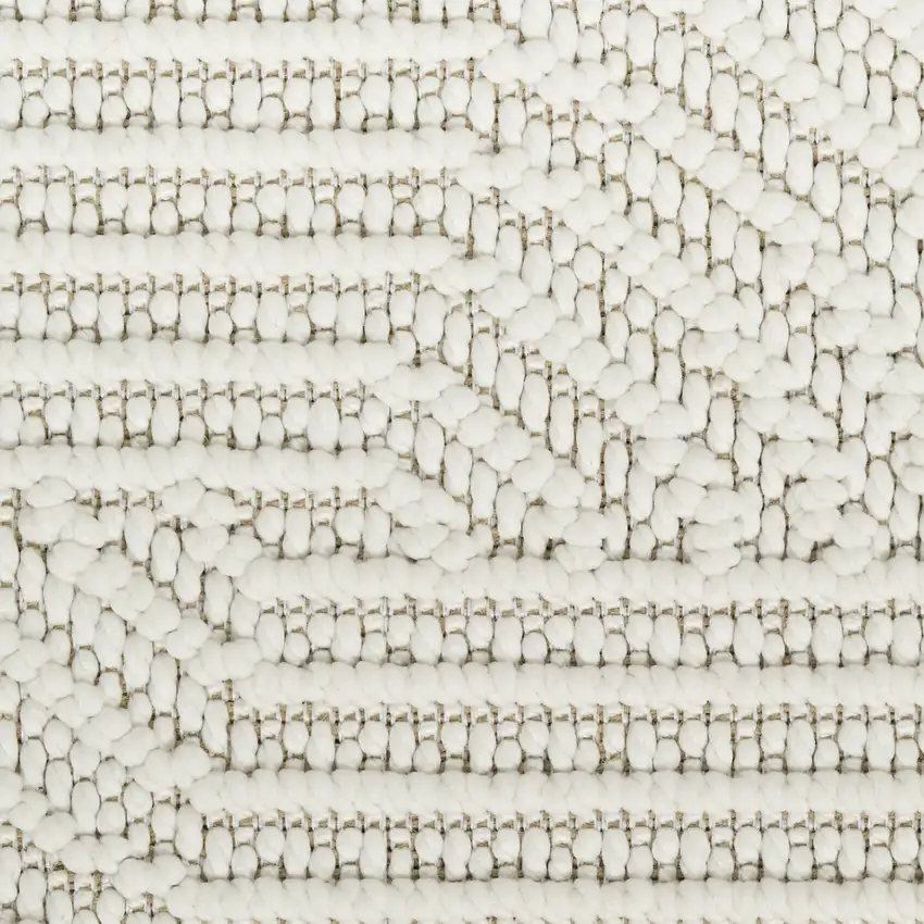 Ivory Geometric Power Loom Area Rug Photo 9