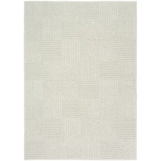 Ivory Geometric Power Loom Area Rug Photo 6