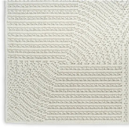 Ivory Geometric Power Loom Area Rug Photo 2