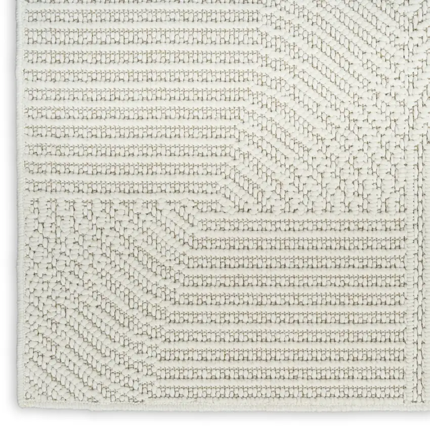 Ivory Geometric Power Loom Area Rug Photo 2