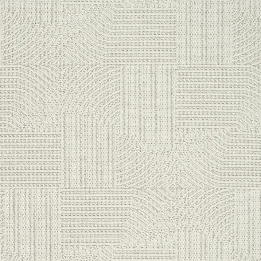Ivory Geometric Power Loom Area Rug Photo 7