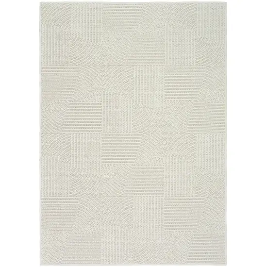 Ivory Geometric Power Loom Area Rug Photo 8