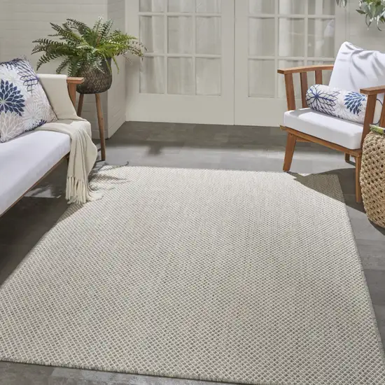 Ivory Geometric Power Loom Area Rug Photo 9