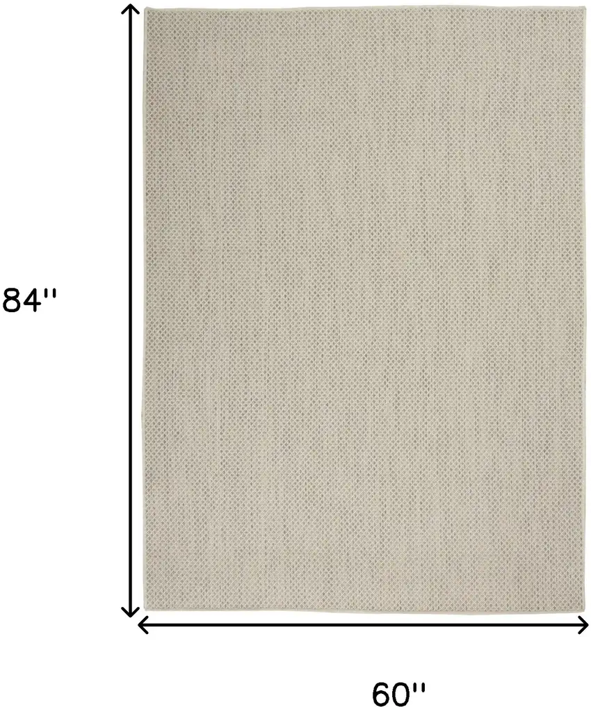 Ivory Geometric Power Loom Area Rug Photo 8