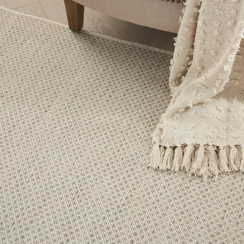 Ivory Geometric Power Loom Area Rug Photo 6