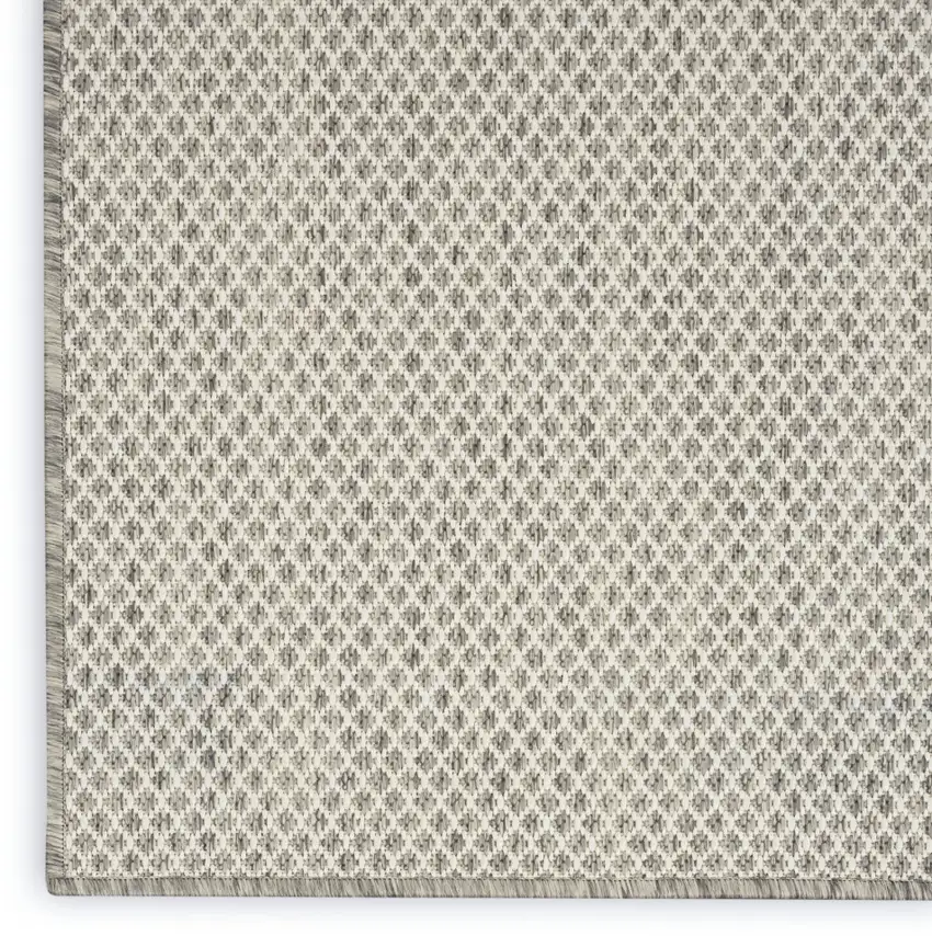 Ivory And Silver Indoor Outdoor Area Rug Photo 3