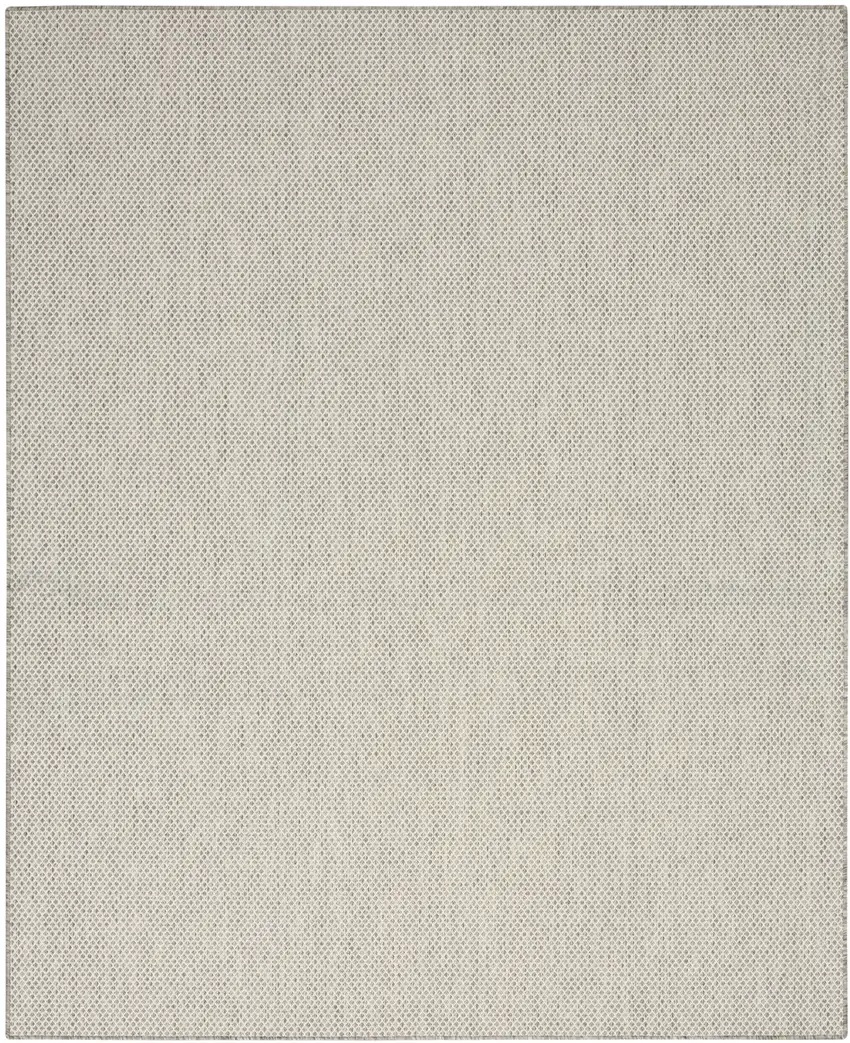 Ivory And Silver Indoor Outdoor Area Rug Photo 1