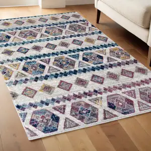 Photo of Ivory Geometric Power Loom Area Rug