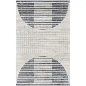 Photo of Ivory Geometric Power Loom Washable Area Rug