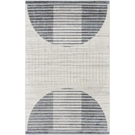 Ivory Geometric Power Loom Washable Area Rug Photo 2