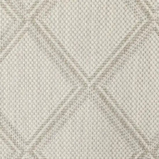 Gray and Ivory Geometric Stain Resistant Indoor Outdoor Area Rug Photo 9