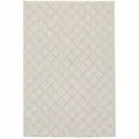 Photo of Ivory Geometric Stain Resistant Indoor Outdoor Area Rug