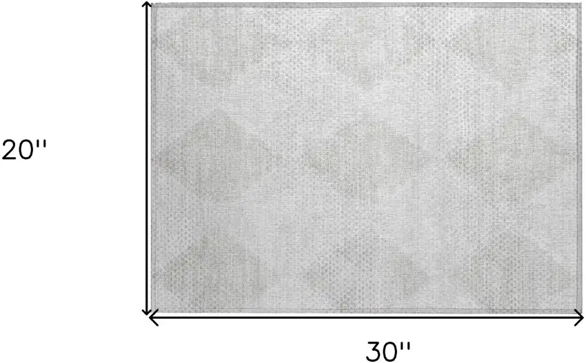 Ivory Geometric Washable Non Skid Indoor Outdoor Area Rug Photo 3