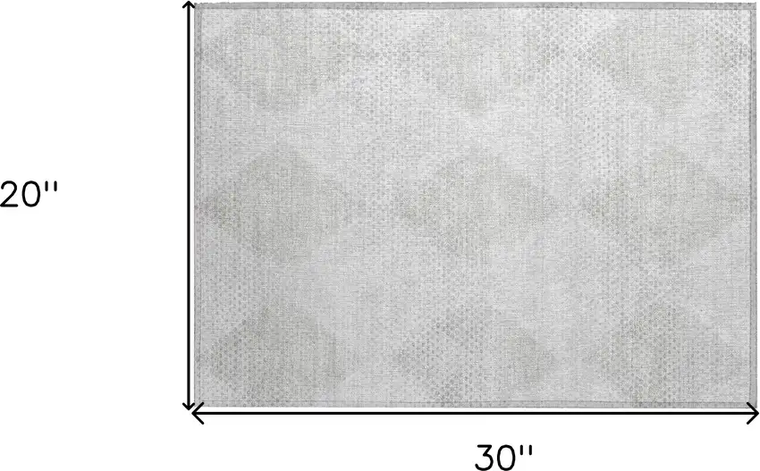 Ivory Geometric Washable Non Skid Indoor Outdoor Area Rug Photo 3
