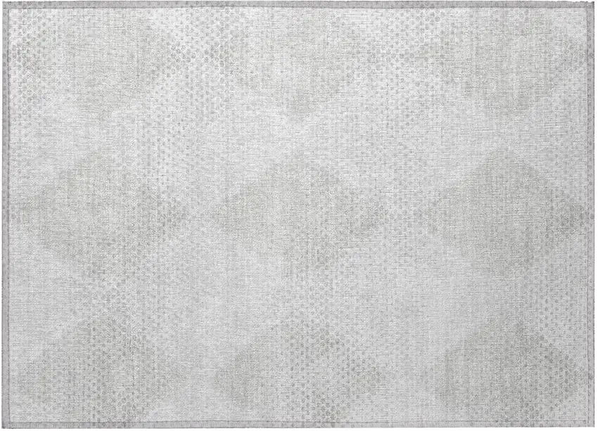 Ivory Geometric Washable Non Skid Indoor Outdoor Area Rug Photo 4