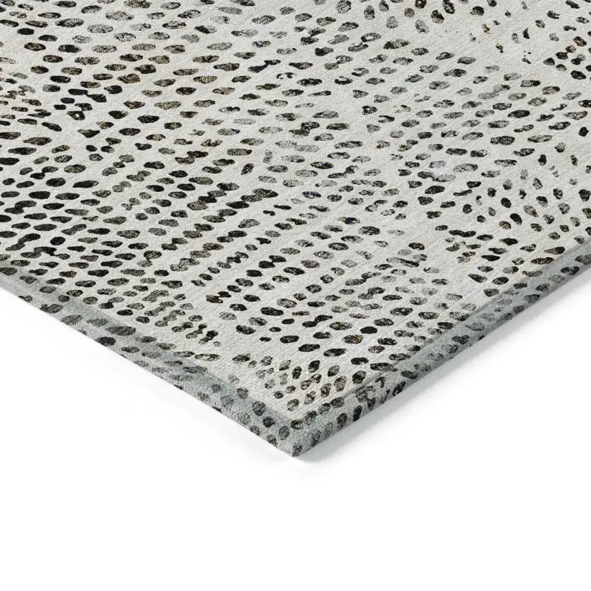 Ivory Geometric Washable Non Skid Indoor Outdoor Area Rug Photo 4