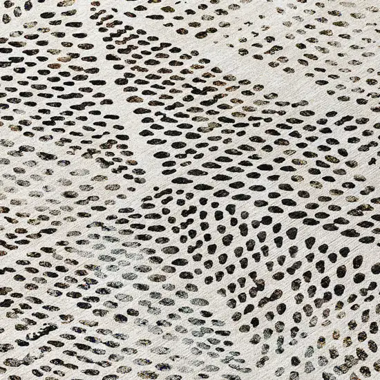 Ivory Charcoal And Beige Geometric Washable Indoor Outdoor Area Rug Photo 7