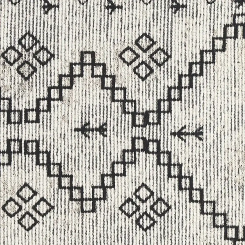 Ivory Geometric Worn Faded Area Rug Photo 2