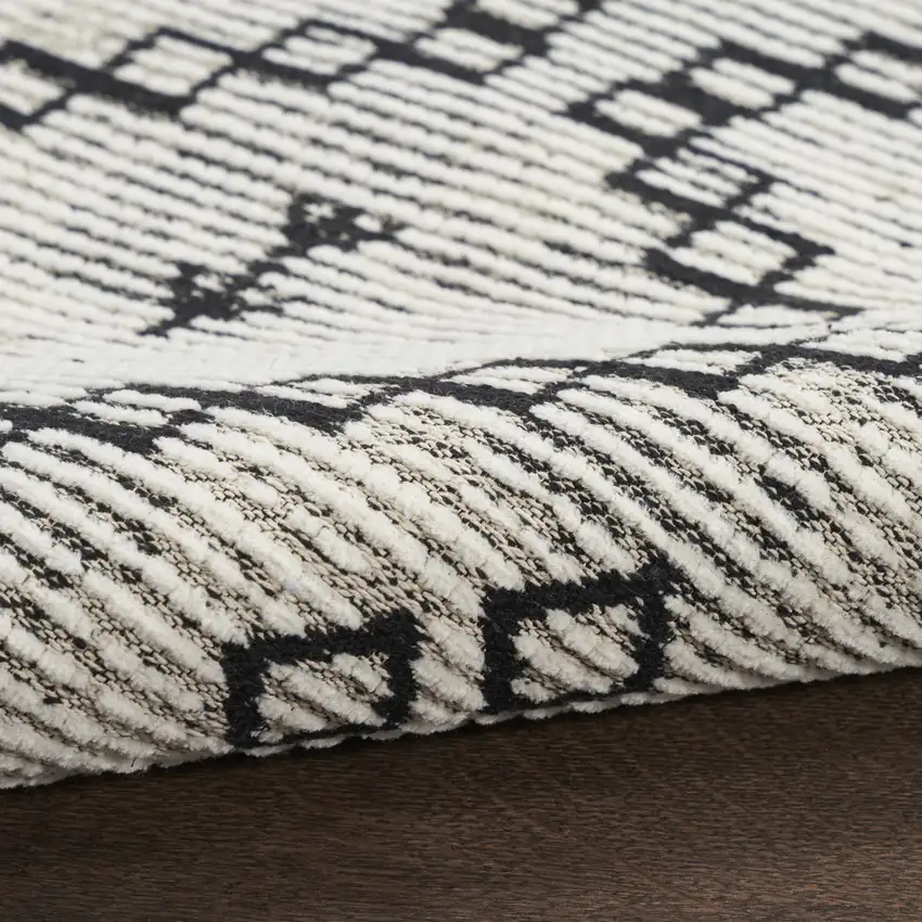 Ivory Geometric Worn Faded Area Rug Photo 9