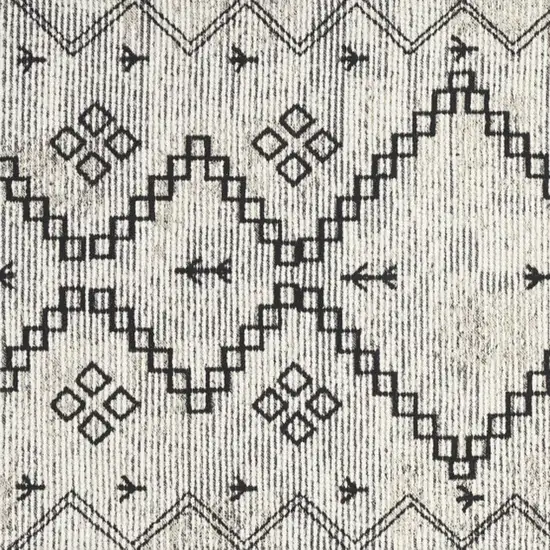 Ivory Geometric Worn Faded Area Rug Photo 4