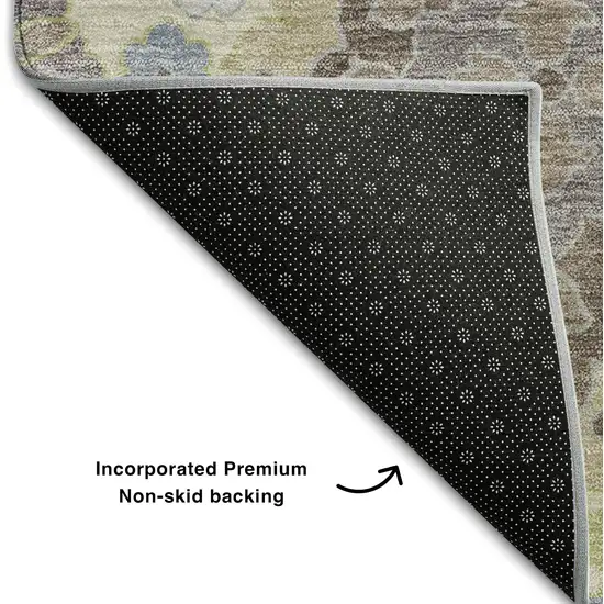 Ivory Gold And Beige Oriental Washable Area Rug With UV Protection Photo 7