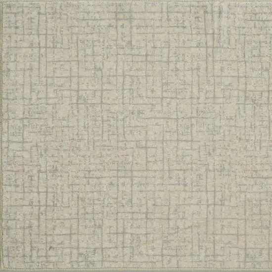 Ivory Gold And Gray Abstract Geometric Washable Area Rug Photo 4