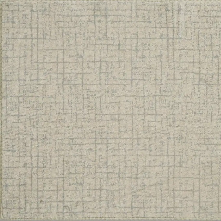 Ivory Gold And Gray Abstract Geometric Washable Area Rug Photo 4