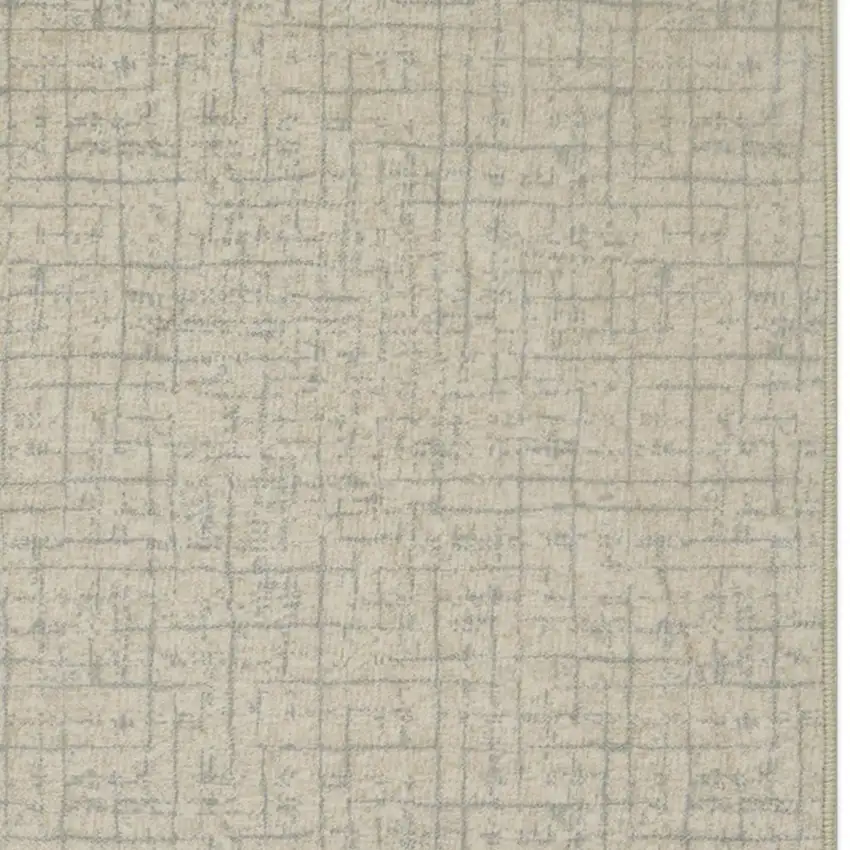 Ivory Gold And Gray Abstract Geometric Washable Area Rug Photo 9