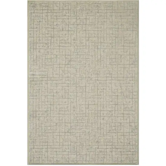 Ivory Gold And Gray Abstract Geometric Washable Area Rug Photo 2