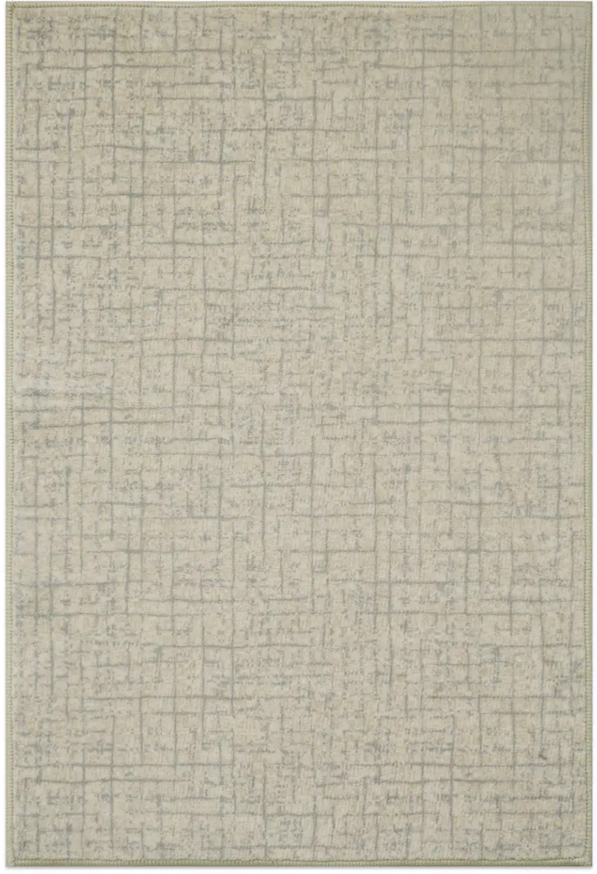 Ivory Gold And Gray Abstract Geometric Washable Area Rug Photo 2