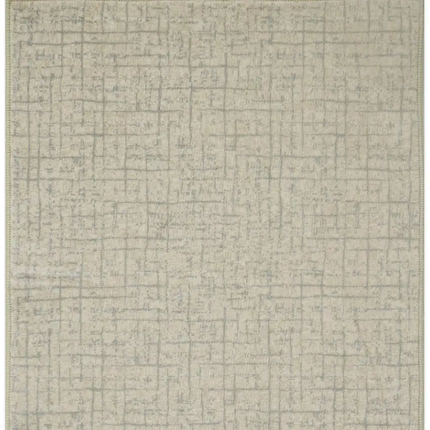 Ivory Gold And Gray Abstract Geometric Washable Area Rug Photo 4