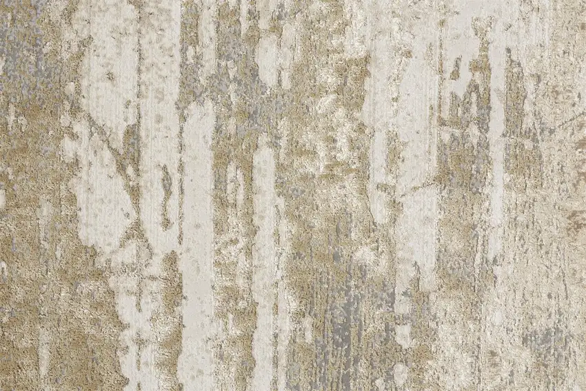 Ivory Gold And Gray Abstract Stain Resistant Area Rug Photo 7