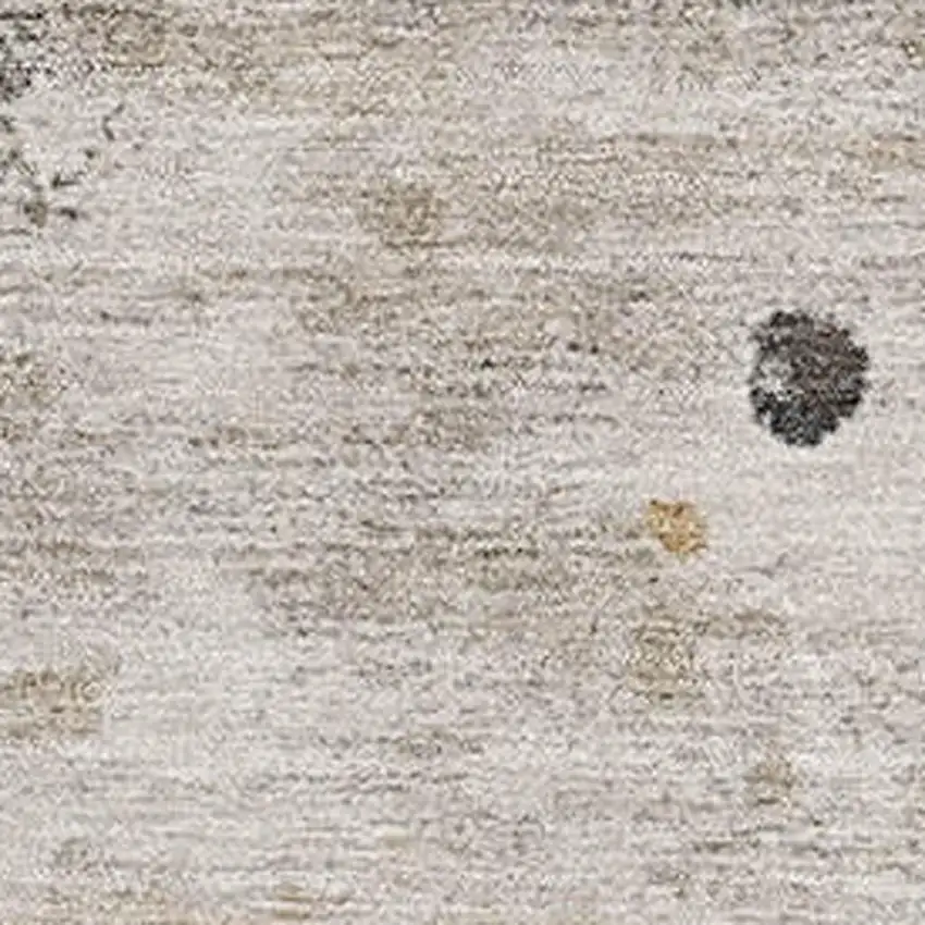 Ivory Gold And Gray Abstract Washable Area Rug With UV Protection Photo 3