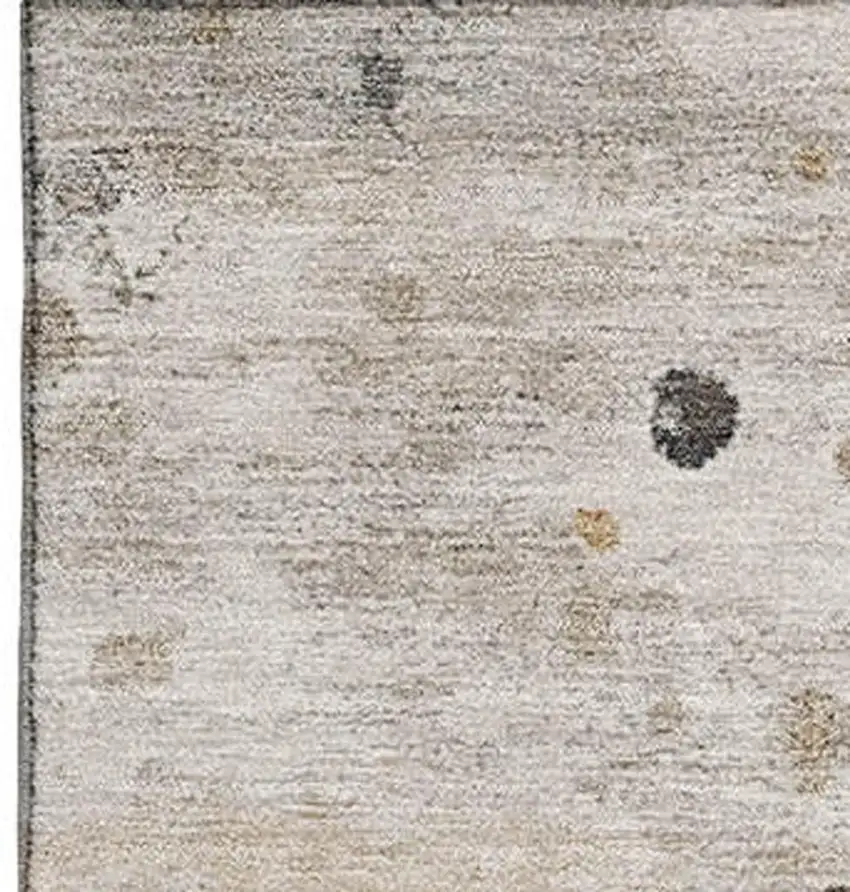 Ivory Gold And Gray Abstract Washable Area Rug With UV Protection Photo 4