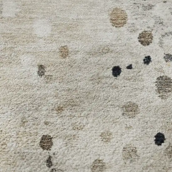 Ivory Gold And Gray Abstract Washable Area Rug With UV Protection Photo 8