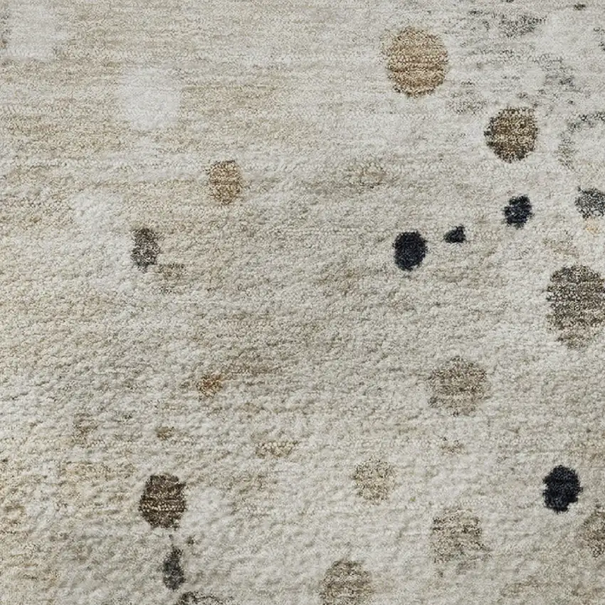 Ivory Gold And Gray Abstract Washable Area Rug With UV Protection Photo 8