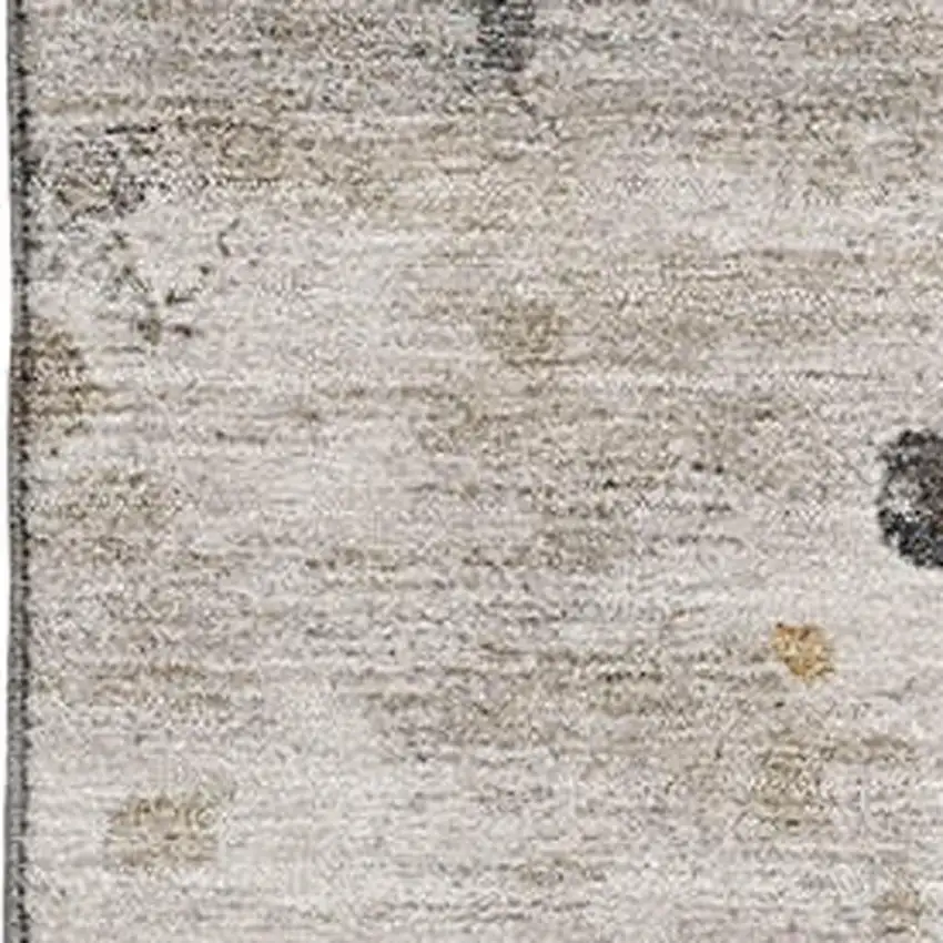 Ivory Gold And Gray Abstract Washable Area Rug With UV Protection Photo 3