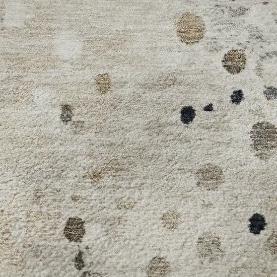 Ivory Gold And Gray Abstract Washable Area Rug With UV Protection Photo 9