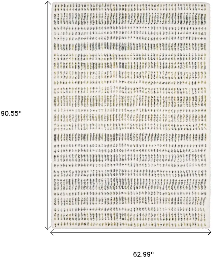 Ivory Gold And Gray Striped Area Rug Photo 3