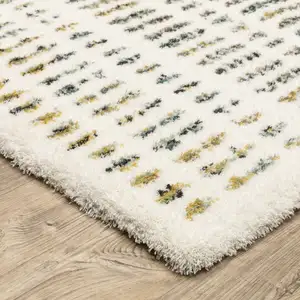 Photo of Ivory Gold And Gray Striped Area Rug