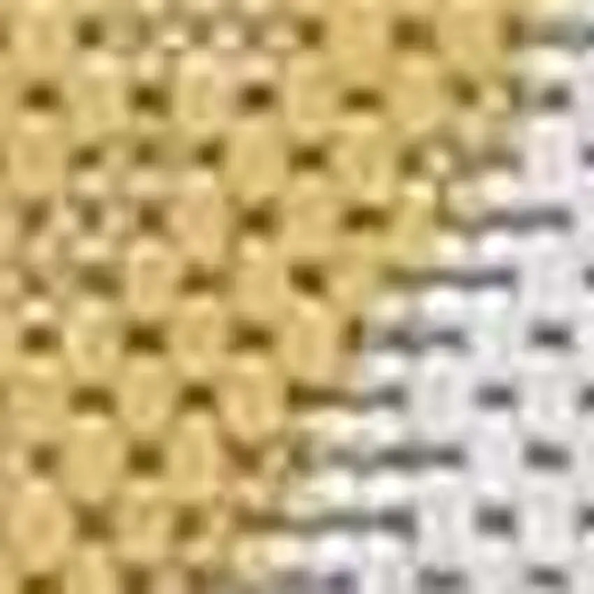 5'X7' Ivory Gold Machine Woven Uv Treated Abstract Waves Indoor Outdoor Area Rug Photo 4