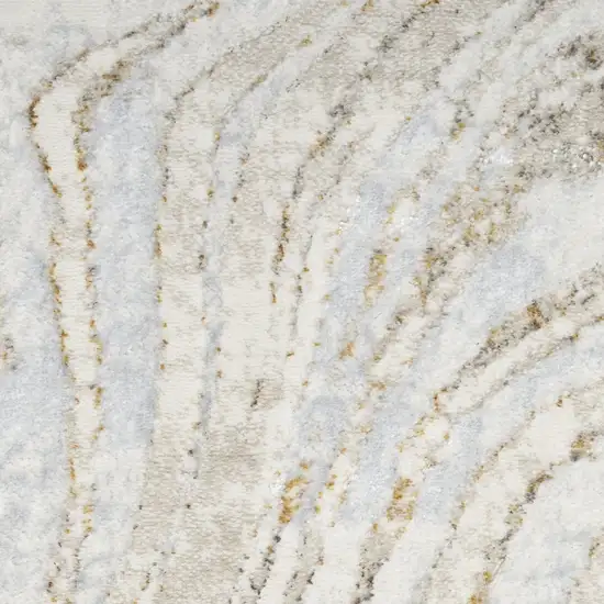 Ivory Gold and Gray Abstract Non Skid Area Rug Photo 8